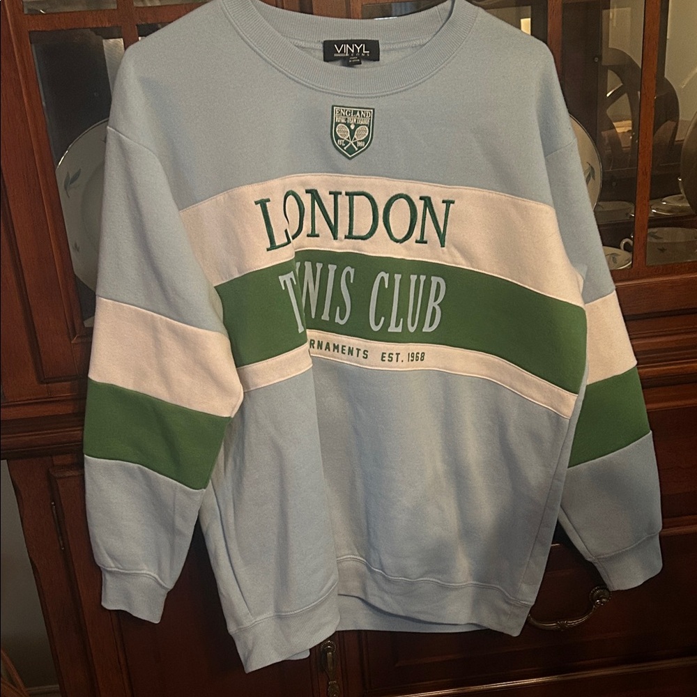 Vinyl London Tennis Club Women's Blue and Green Sweatshirt